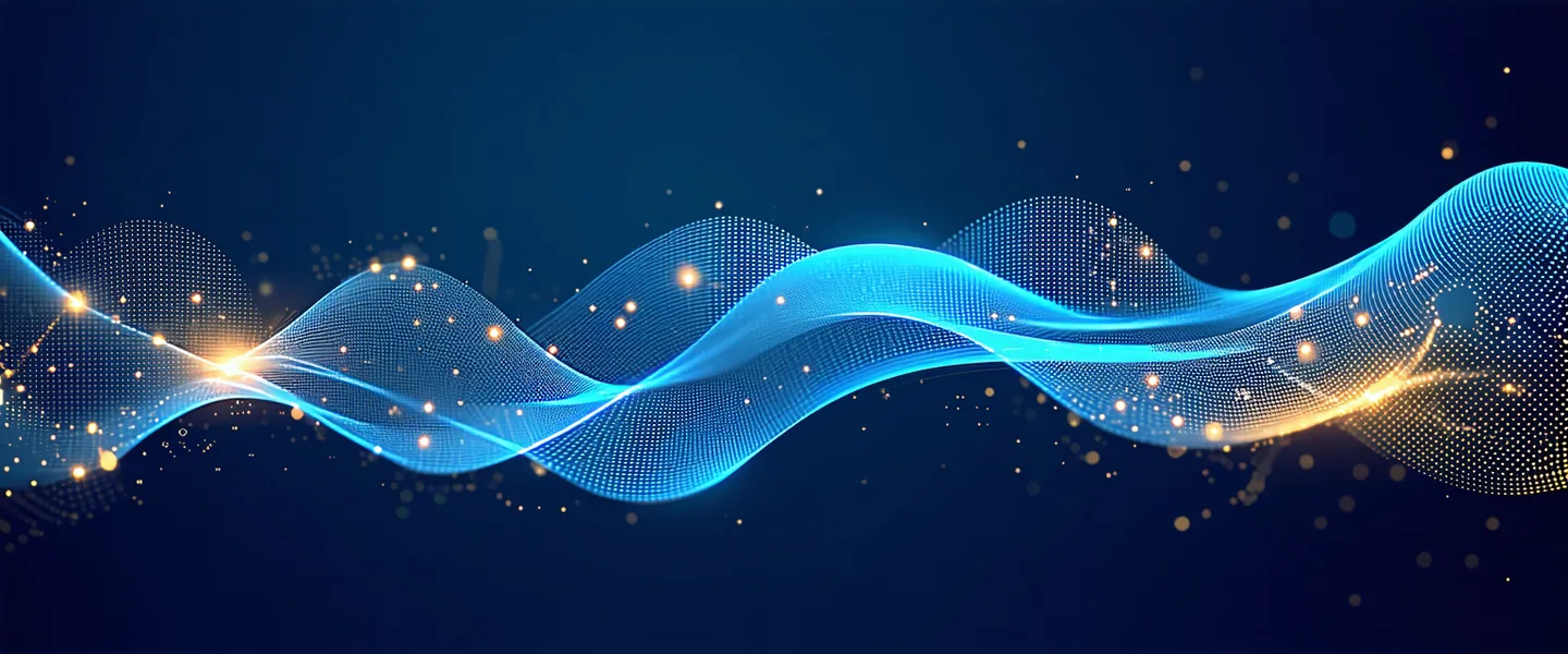 Abstract representation of DataLynxr's unified storage layer — three parallel channels funneling into a single cohesive data plane, rendered in deep teal and amber
